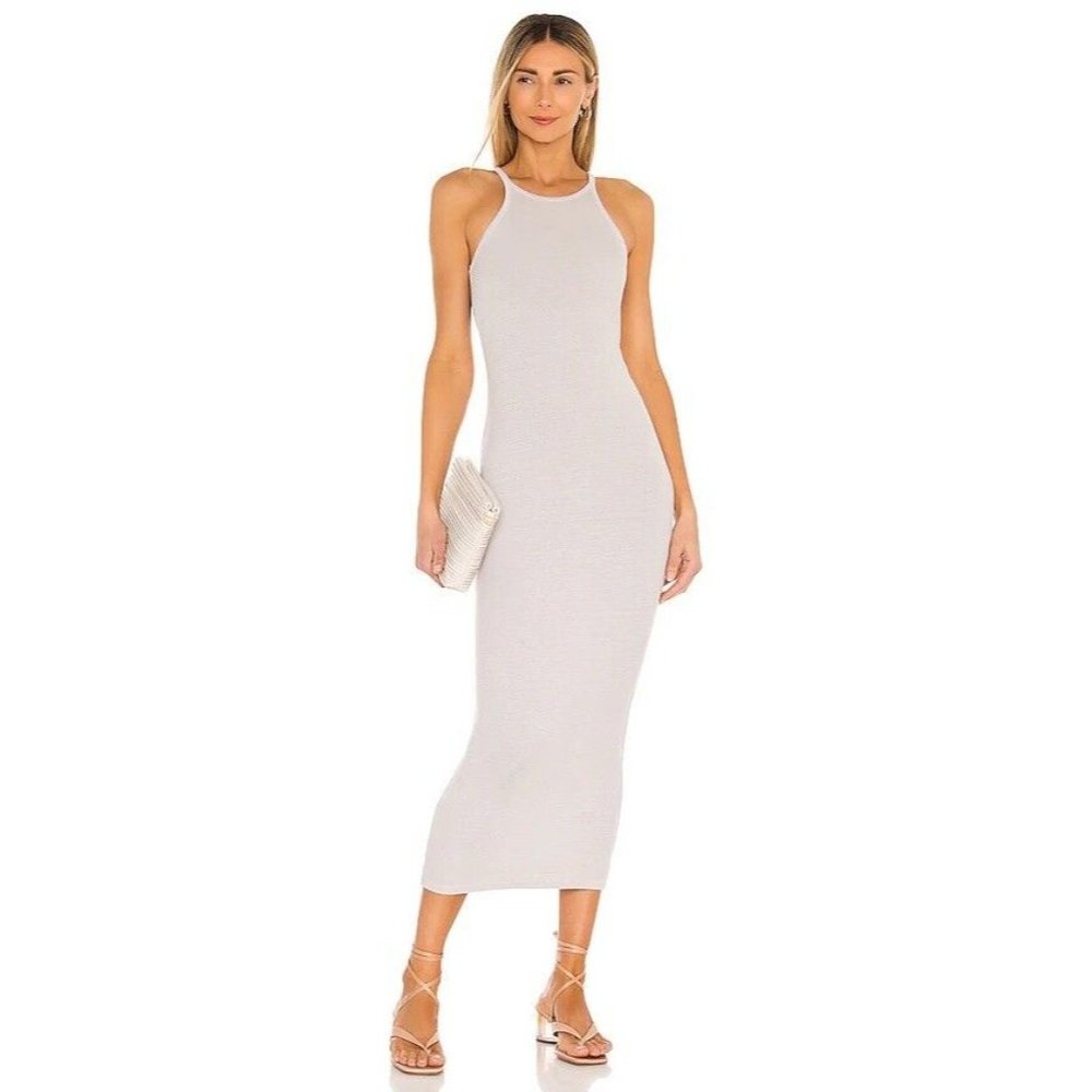 Enza Costa Silk Rib Reverse Racer Maxi Dress Clay - Picture 1 of 6